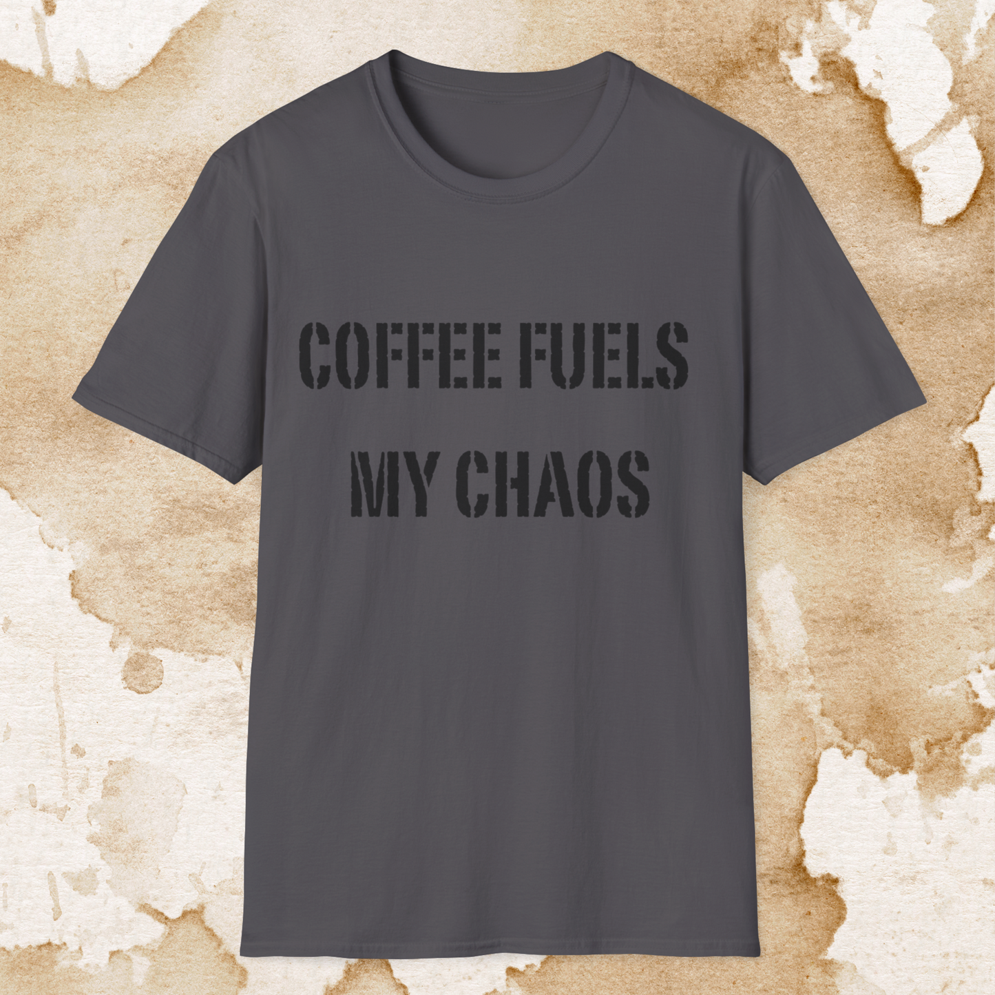 coffee fuels my chaos t-shirt