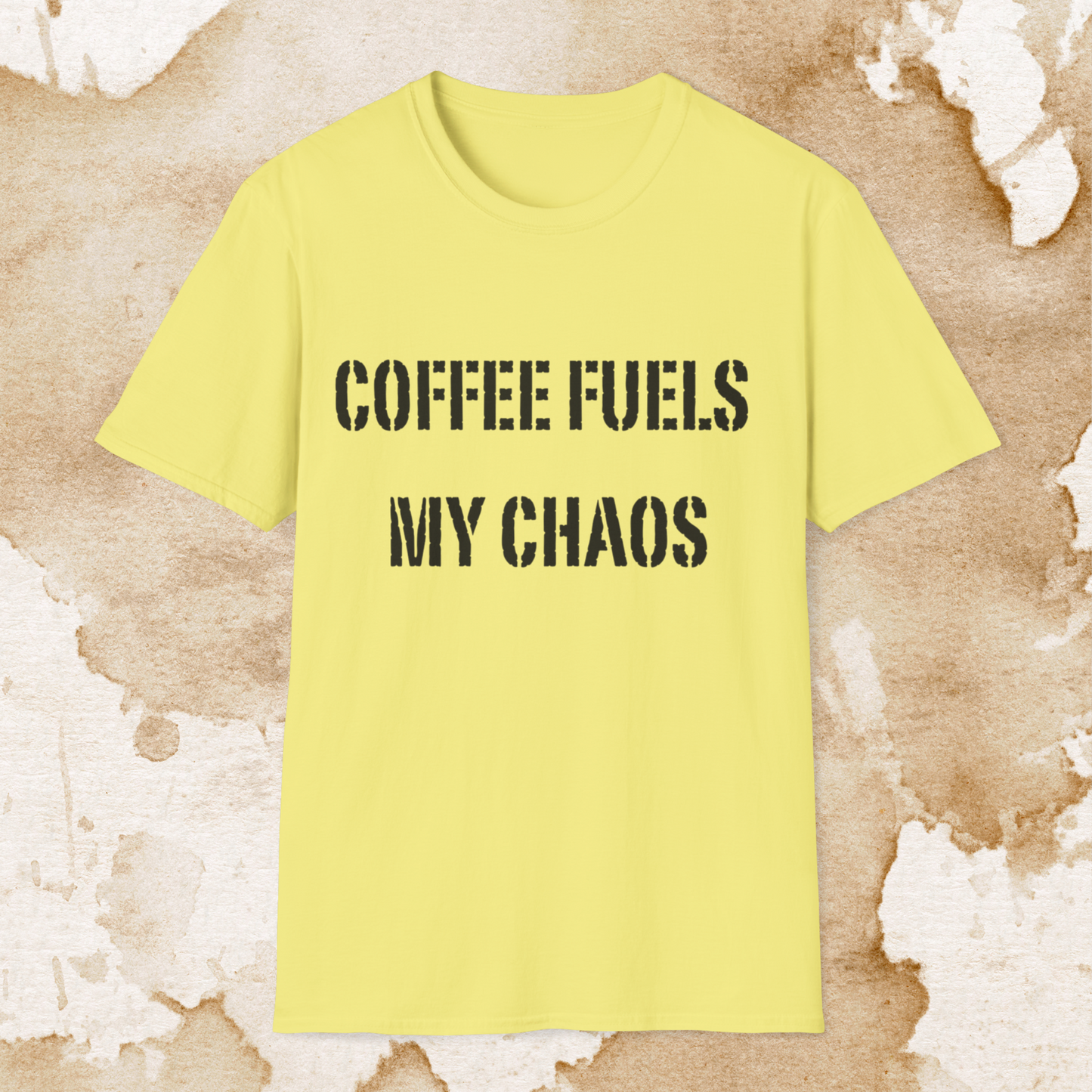 coffee fuels my chaos t-shirt