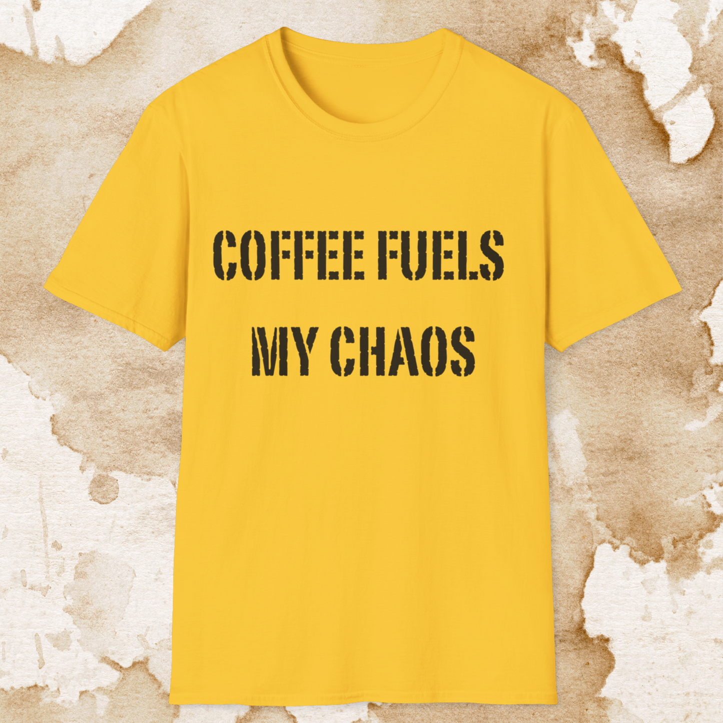 coffee fuels my chaos t-shirt