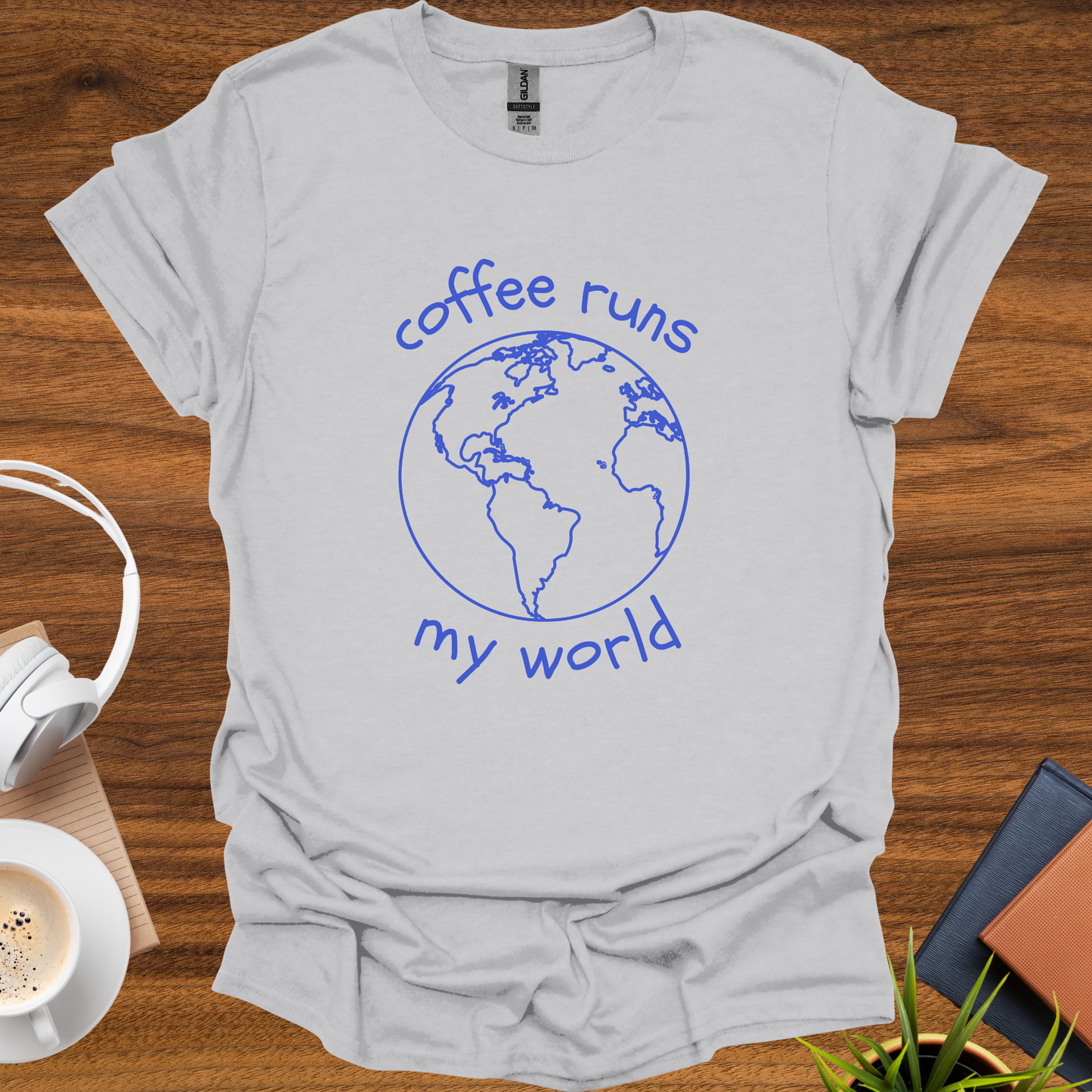 coffee runs my world t-shirt