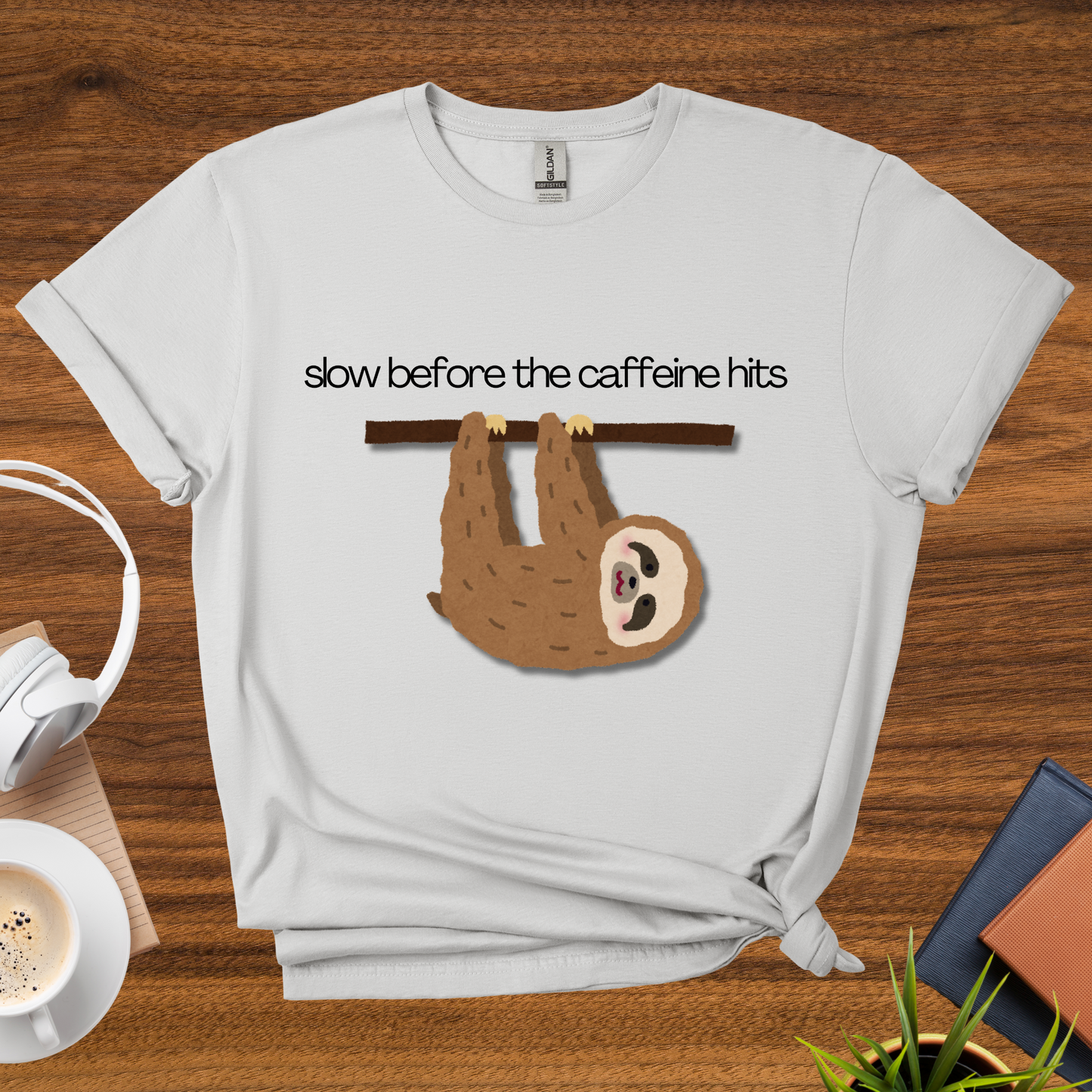slow before the caffeine hits t-shirt