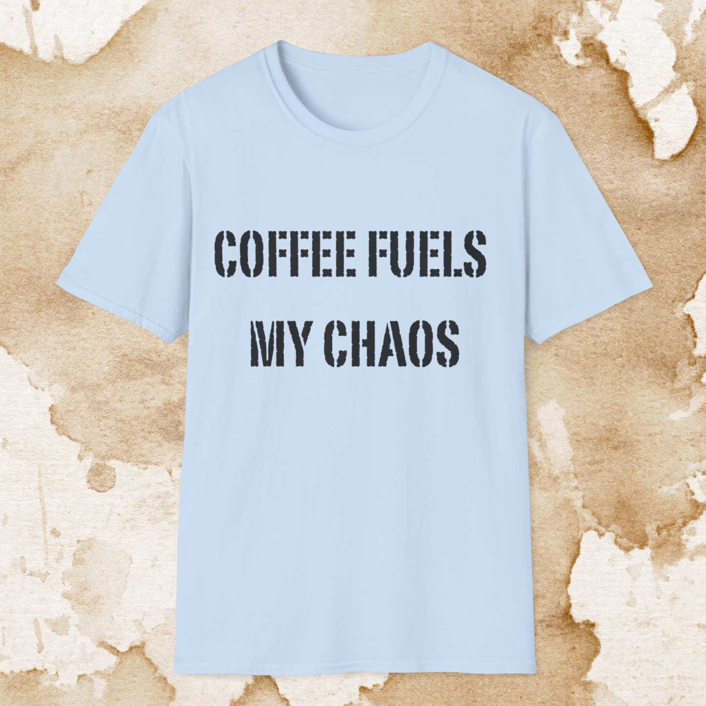 coffee fuels my chaos t-shirt