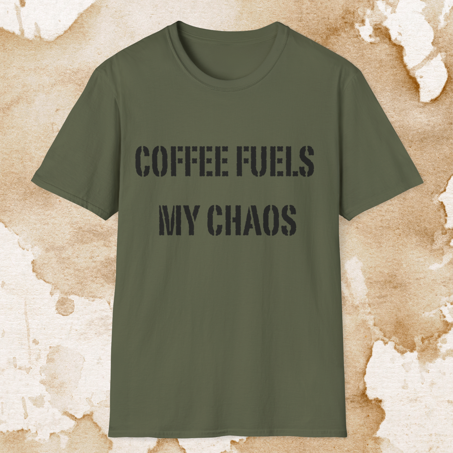 coffee fuels my chaos t-shirt