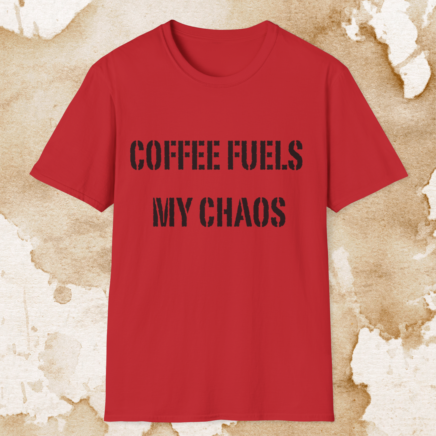 coffee fuels my chaos t-shirt
