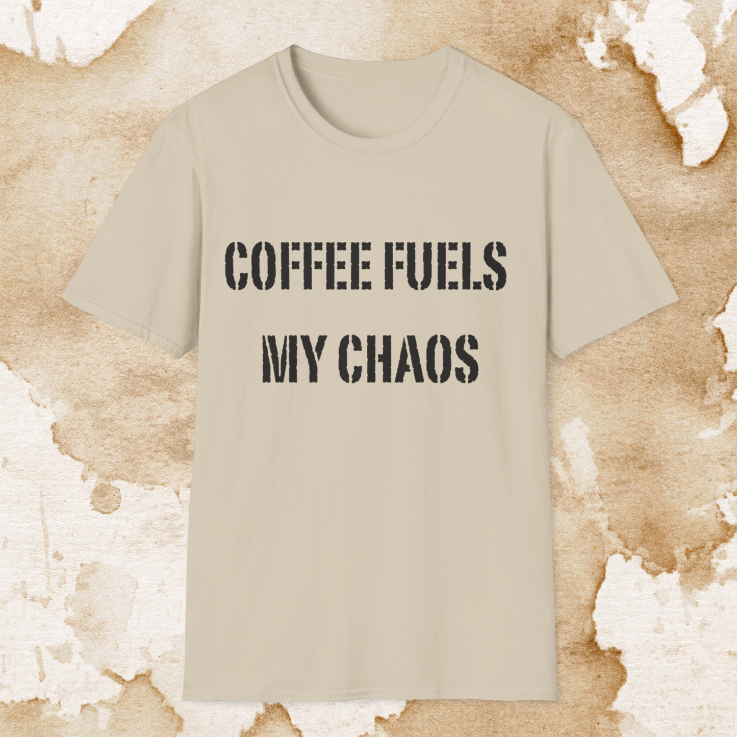 coffee fuels my chaos t-shirt