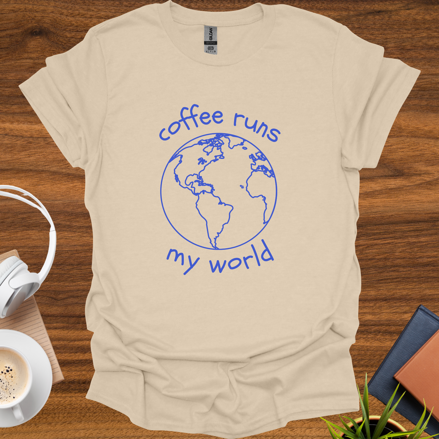 coffee runs my world t-shirt