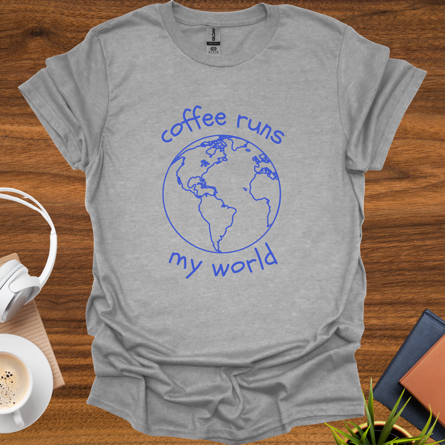 coffee runs my world t-shirt