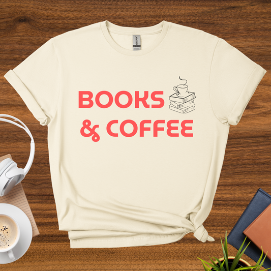 books & coffee t-shirt