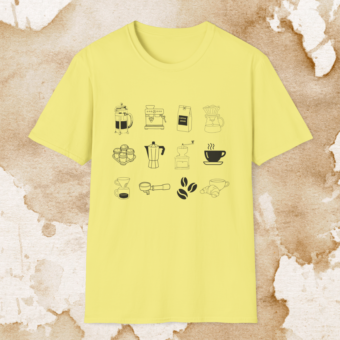 coffee collage t-shirt