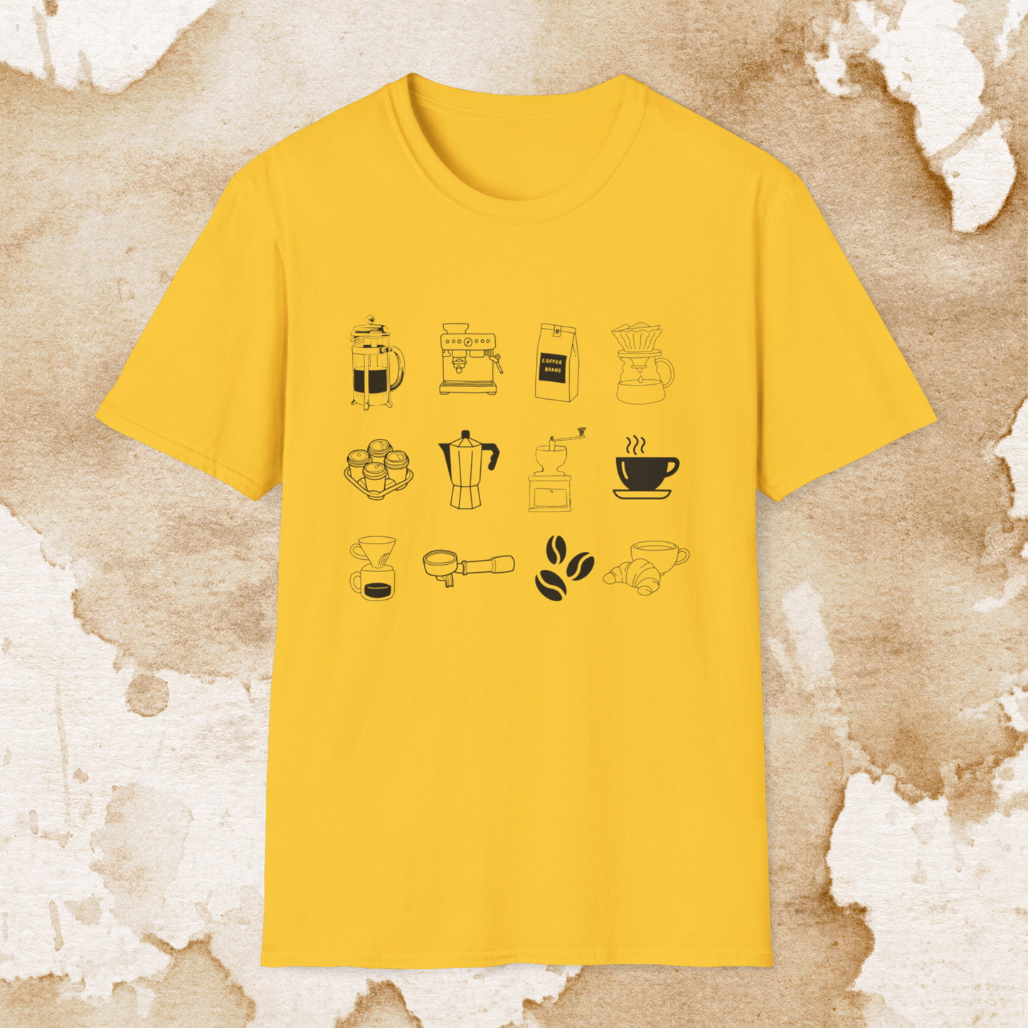 coffee collage t-shirt