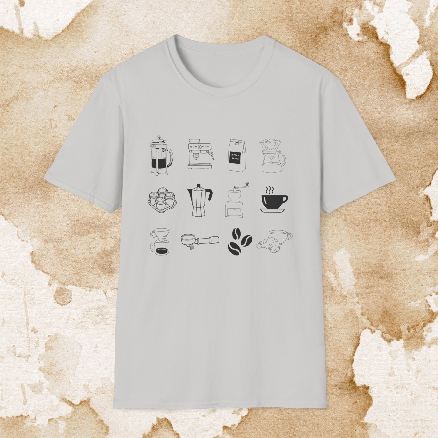 coffee collage t-shirt