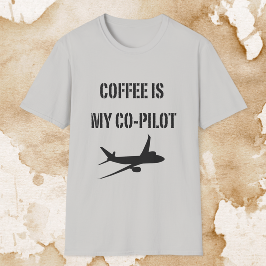 coffee is my co-pilot t-shirt