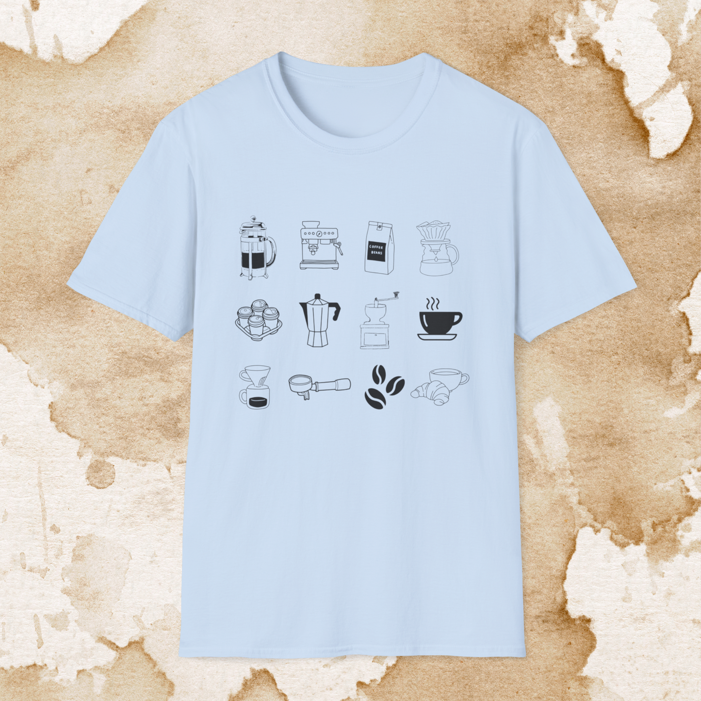 coffee collage t-shirt