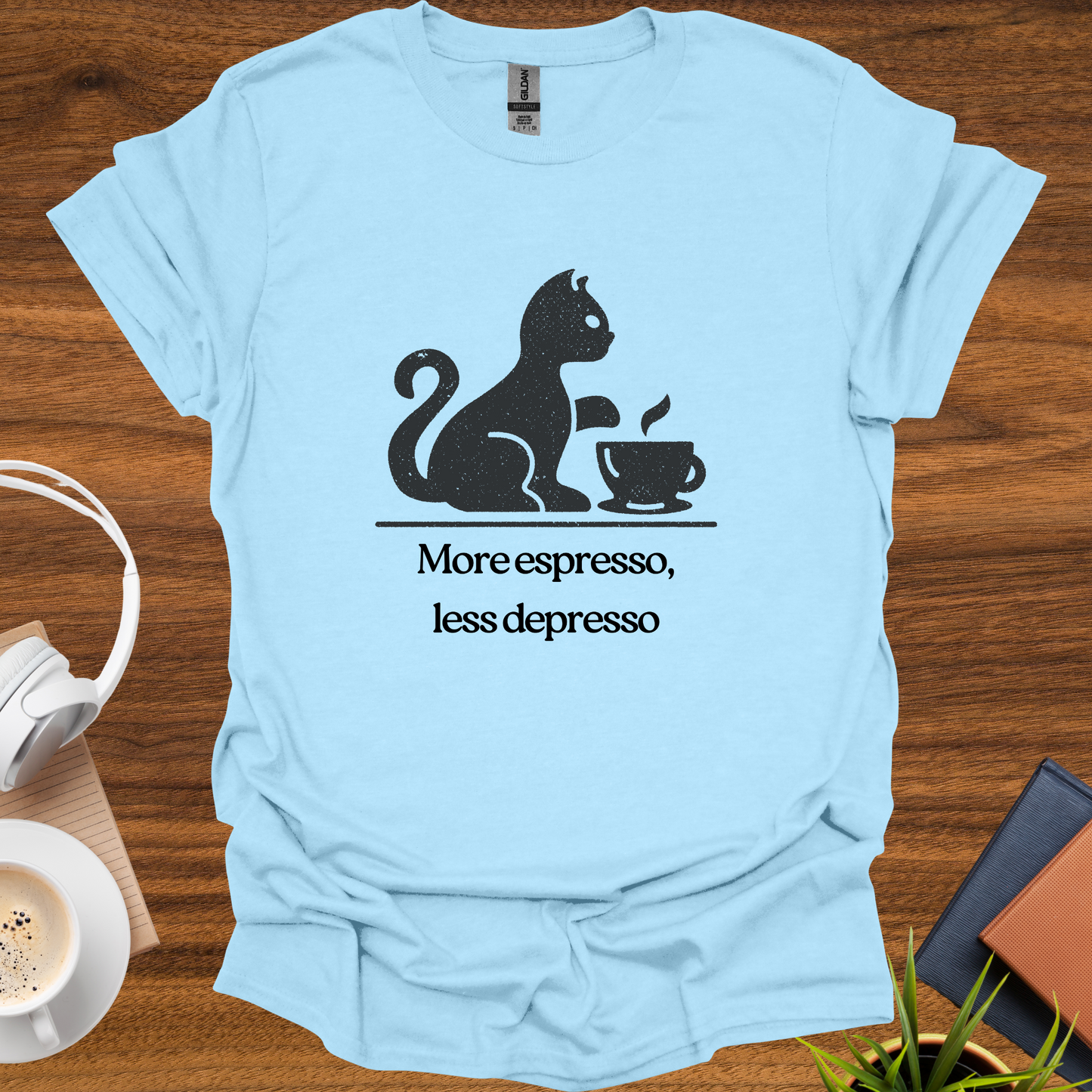 more espresso, less depresso (cat) t-shirt