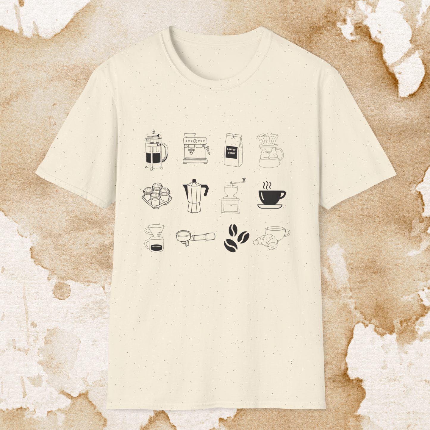 coffee collage t-shirt