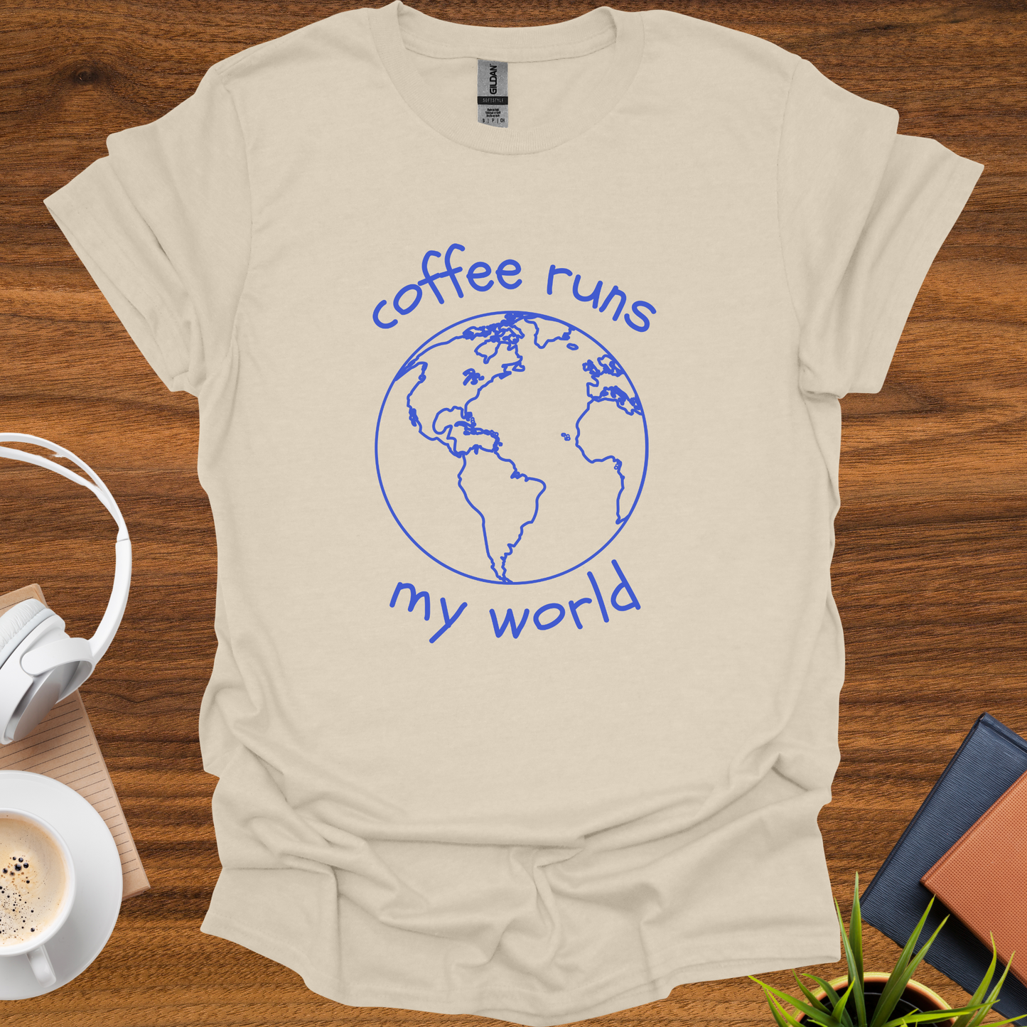 coffee runs my world t-shirt