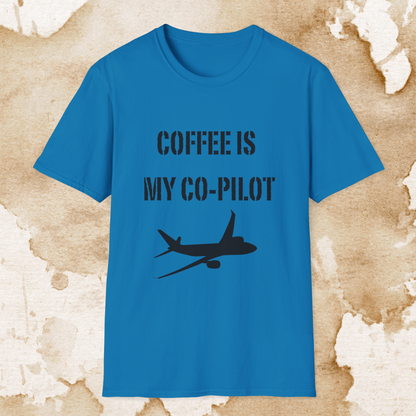 coffee is my co-pilot t-shirt