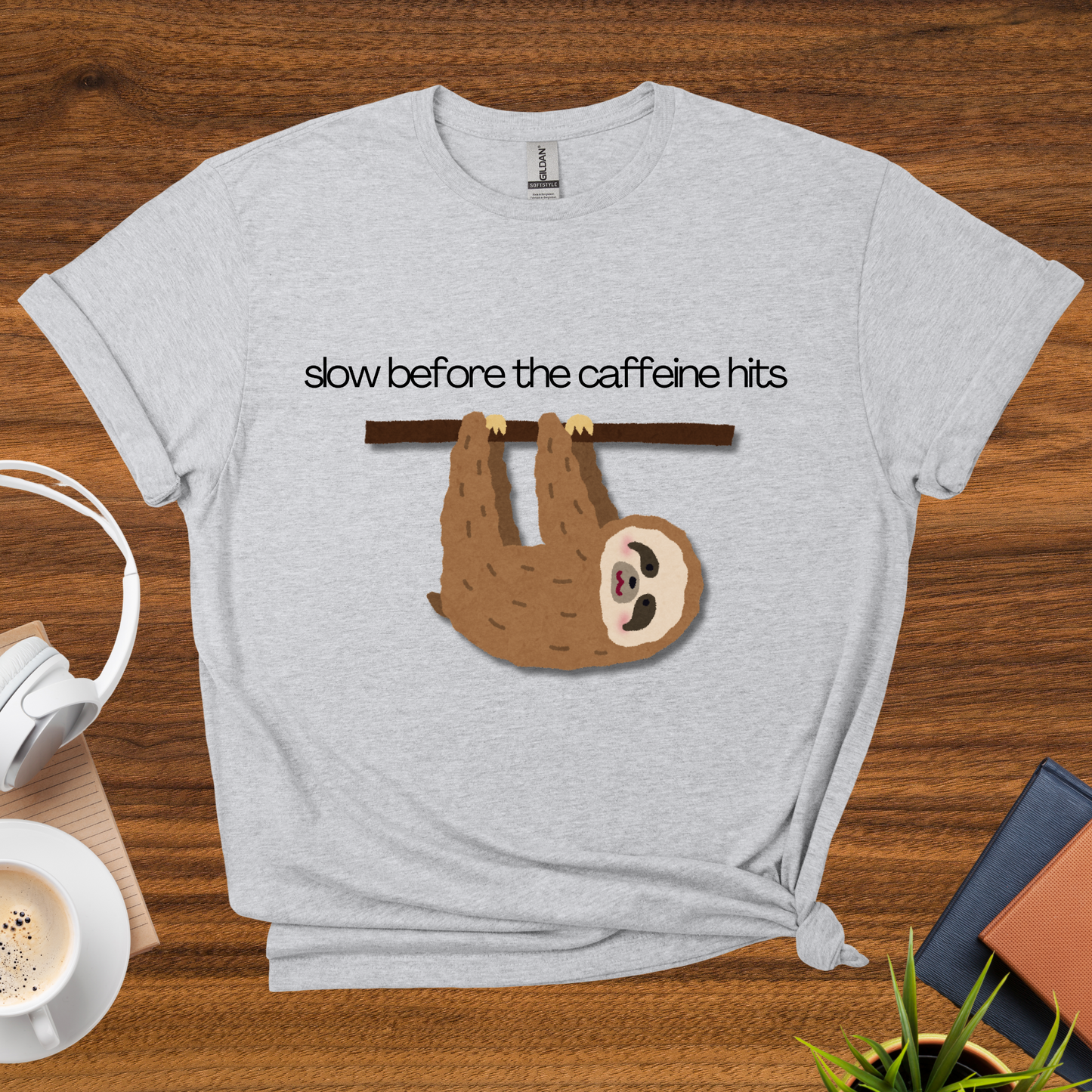 slow before the caffeine hits t-shirt