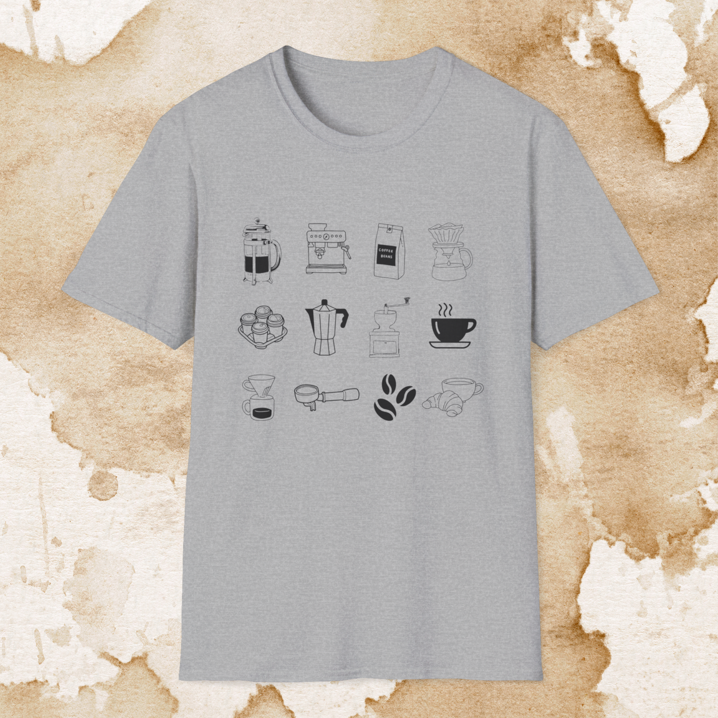 coffee collage t-shirt