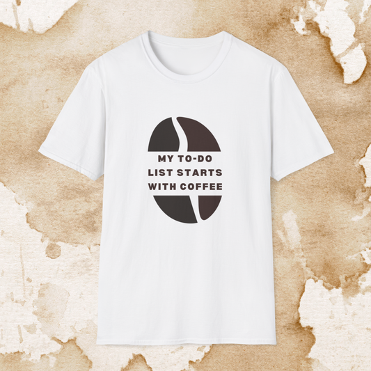 to-do list starts with coffee t-shirt