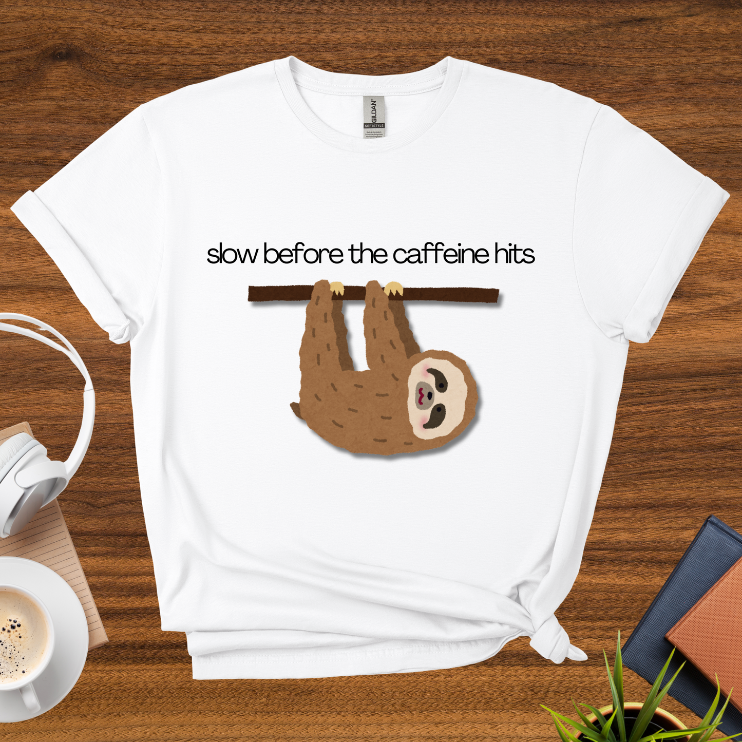 slow before the caffeine hits t-shirt